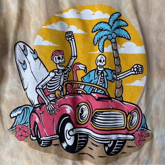 Call Your Mother Neutral Tie Dye Surfer Skeleton Tee - Picture 3 of 5